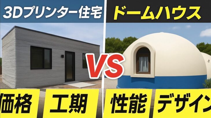 3Dプリンター住宅 vs ドームハウス！価格・性能・工期を徹底比較