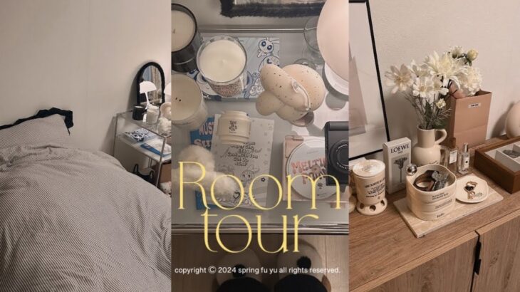sub ) 社会人オタクのお部屋のルームツアー୨୧ room tour 룸투어 | 韓国インテリアと淡色room🍒🛋