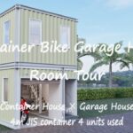 コンテナハウス × ガレージハウス　ルームツアー　Container house x garage house 4m JIS container 4 units used Room Tour