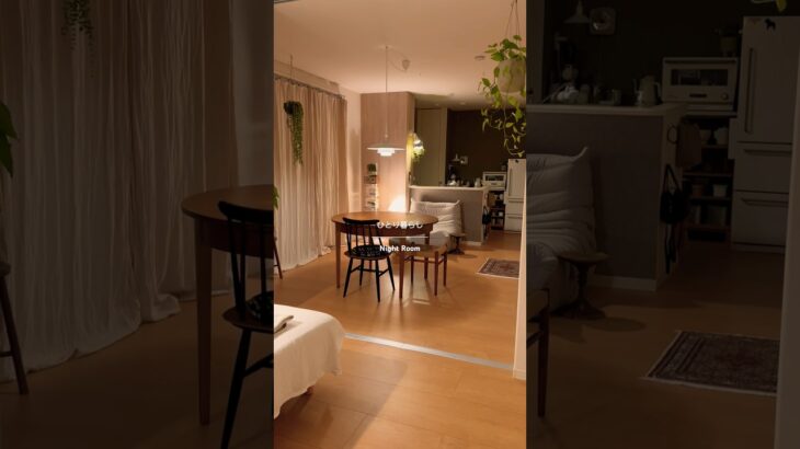 〔夜のルームツアー〕賃貸ひとり暮らし🪑🌙#賃貸 #一人暮らし #北欧ヴィンテージ #roomtour