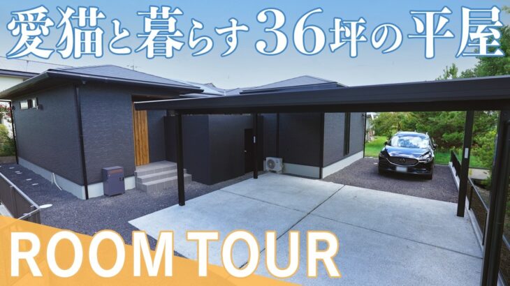 【平屋ルームツアー】３匹の猫と暮らす３LDK３６坪の平屋の家 / 中庭 / 子育て / 新築一戸建て / 中庭 / Panasonic