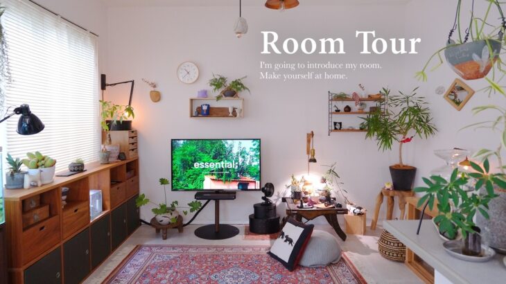 【ルームツアー】古家具と植物と照明。お気に入りに囲まれた、心地よいナチュラルインテリアの部屋づくり｜部屋紹介｜ 夫婦二人暮らし japanese room tour