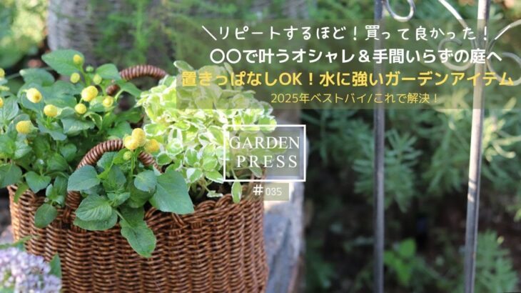 【ガーデニング】リピートするほど買って良かったガーデンアイテム｜これで叶うオシャレで＆手間いらずの庭|ラタン風バスケットが優秀すぎた｜ベストバイ2025｜ガーデニング｜50代の庭