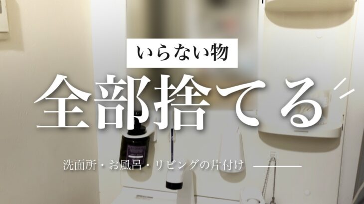 【捨て活】ルームツアーしながら いらない物を全部捨てる｜洗面所・お風呂・リビング｜30代一人暮らし（後編）